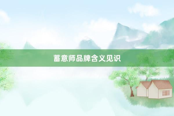 蓄意师品牌含义见识